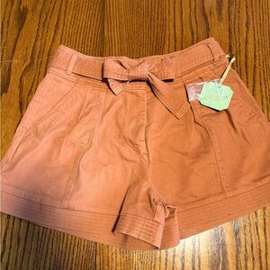 Ryegrass NWT rust front tie shorts